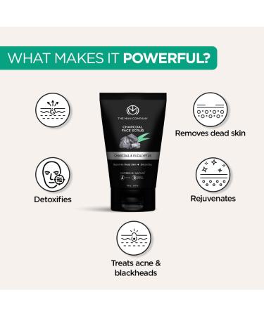 Buy The Man Company Natural Charcoal Face Scrub | Exfoliating & Detox | Anti Acne Blackhead Removal | 3.5 Oz Shipping Worldwide - Buy Online on GoSupps.com