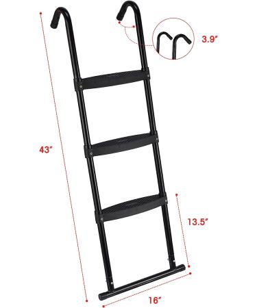 Universal Safe Trampoline Ladder - 3 Steps - Black | Gardenature Trampoline Accessories - Buy Online on GoSupps.com