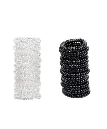 20 pieces spiral hair tie power true black phone cable hair tie hair tie without metal rope rope ponytail holder for thick and curly hair from ppx