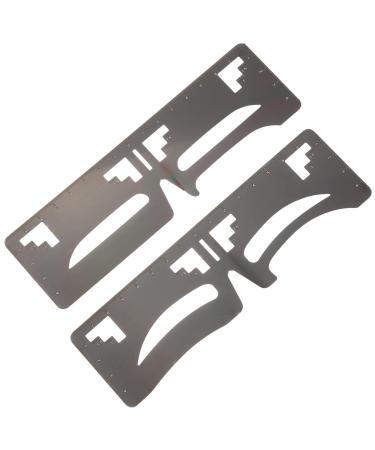 MAGICLULU 2pcs Eyebrow Ruler Microblading Stencil Makeup Gadgets Thrush Artifact Eyebrow Shape Stainless Steel 20x4.8cm As Shown