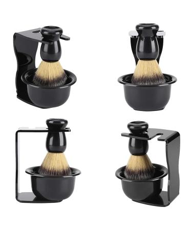 3 PCS Professional Men's Shaving Set - Brush Stand & Bowl | Perfect Father's Day & Birthday Gift in Black - Buy Online on GoSupps.com