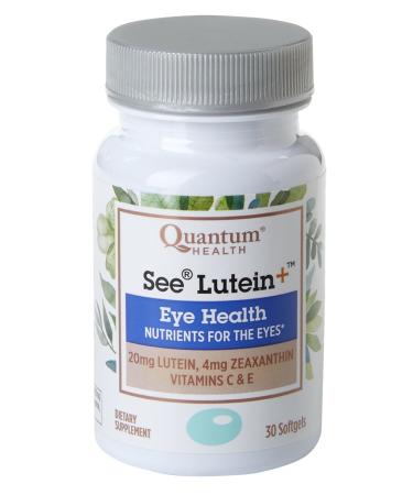 Quantum Health See Lutein+, Lutein & Zeaxanthin Eye Supplement, with Eye Vitamins C and E, Helps Maintain Overall Eye Health - 30 Softgels, 30-Day Supply 30 Count (Pack of 1) See Lutein+ - Buy Online on GoSupps.com