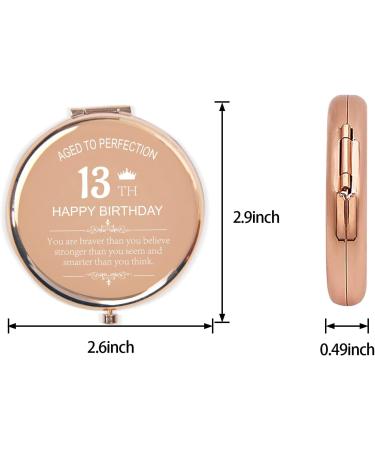 Sweet 13th Birthday Gift for Girls - Compact Mirror for Daughter, Granddaughter, Sister, Niece - 13th Happy Birthday Gift Idea - Buy Online on GoSupps.com