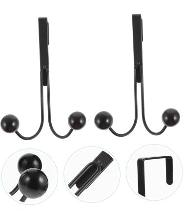 NAMOARLY 2pcs Double Hook Wall Mounted Clothes Rack Door Clothes Hangers Punch- Hook Back Door Nail 14x9cm Black - Buy Online on GoSupps.com
