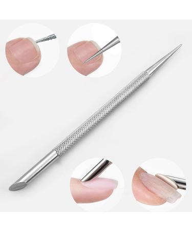 2 In 1 Cuticle Pusher Professional Cuticle Remover Stainless Steel Cuticle Nails Art Care Tool For Manicures Cuticle Remover Double Ended Cuticle Pusher And Nail Manicures Tool A double head - Buy Online on GoSupps.com
