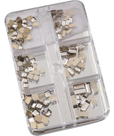 FEIlei 6 Grids Box Set Flat Back Rhinestones and Small Round Diamond Combination for DIY Nail Art Accessories Crystals - Buy Online on GoSupps.com