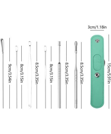 Ear Wax Removal - 6 in 1 Professional Ear Cleaner Kit with PU Storage Bag - Ear Wax Cleaner for Family Friends Adults and Kid Bairong Green - Buy Online on GoSupps.com