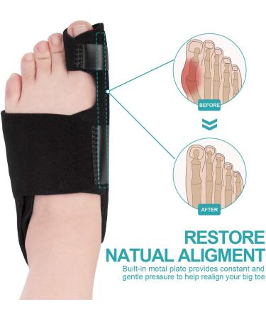 AVIDDA Bunion Corrector - Big Toe Straightener for Day/Night Relief - Left Foot, Black - 1PC - Buy Online on GoSupps.com