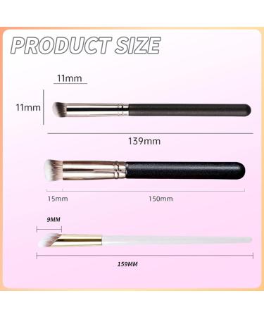 Concealer Brush Under Eye 3-Pack - Perfect for Dark Circles & Puffiness | Mini Nose Contour Brushes for Powder & Cream | Small Makeup Foundation Tools - Buy Online on GoSupps.com