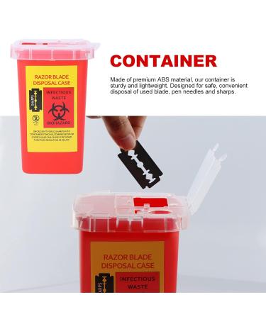 Osaladi Storage Container for Barber - Razor Shell Case & Shaving Blade Disposal - Compact Red Automatic Trash Can - Buy Online on GoSupps.com