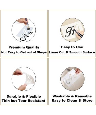 44 Pack Large Letter Stencils for Painting on Wood - Alphabet, Numbers, Signs - Reusable Plastic Stencils in 3 Fonts - Great for Chalkboard, Fabric, Wood Signs - 284 Designs Included - Buy Online on GoSupps.com