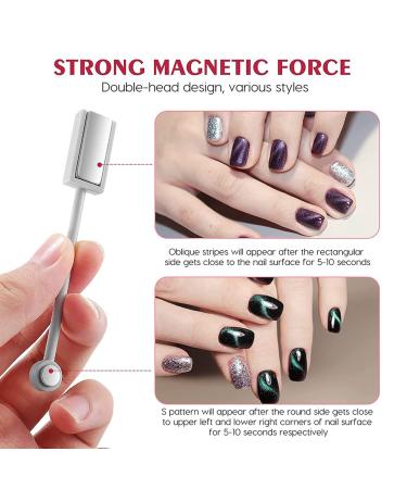 Nail Magnet Set - 2 Pieces | Double Magnetic Pencil for 3D Cat Eye Effect | Nail Art Magnet Sticks for Gel Manicure - Buy Online on GoSupps.com