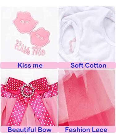 Luxury Dog Dress - Princess Tutu Skirt for Small Dogs | Evening & Wedding Outfit with Bowknot | Red Rock Lips Design - Buy Online on GoSupps.com
