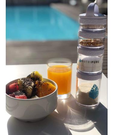 Nutripure | Pilulier Voyage Go Stak Starter 4Pak BlenderBottle | Poudres G lules Collations Pr /Post Entra nement | 4 Compartiments Empilables : 40 60 100 150 ml | Fabriqu en France - Buy Online on GoSupps.com