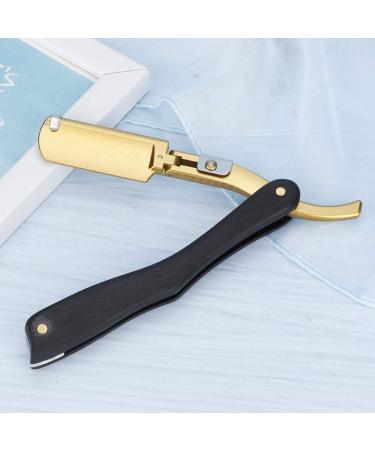 Professional Men's Hand Razor - Foldable Straight Edge Hair Shaper with Steel Blade & Wooden Handle - Buy Online on GoSupps.com