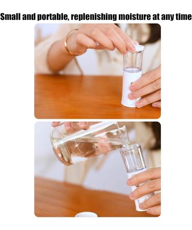 Aufquwk Portable Face Mister | Handheld Nano Mister | Handy Nano Mist Sprayer with Colorful Light Rechargeable Cool Mist Sprayer for Home Travel White - Buy Online on GoSupps.com