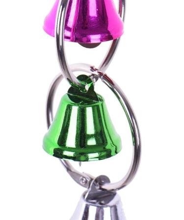 Colourful Ringer Bells Swing Toy for Bird Parrot African Greys Macaw Budgies Parakeet Cockatiels Cockatoo Conure Lovebird Finch Cage Perch - Buy Online on GoSupps.com
