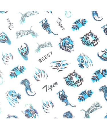 Women Easy To Use Fashion Hand-made Accessories Tiger Animals Printing Self Adhesive Year Nail Stickers(1) Style1 - Buy Online on GoSupps.com