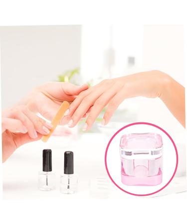 Ipetboom Glassware Tools Nail Art Brush Cup Pink Manicure Tools With Cover Crystal Glass Glass Nail Dish Cup 5.70X5.40X5.40CM Pink - Buy Online on GoSupps.com