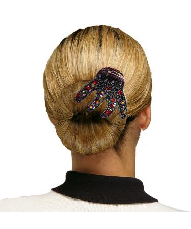 JCGY Antique Bronze Metal Hair Claw with Sparkly Red Crystals - YY86410Red, Red/Bronze Trim - Buy Online on GoSupps.com