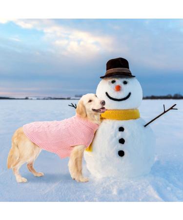 Mihachi Turtleneck Dog Sweater | Classic Cable Knit Winter Coat Apparel with Leash Hole | Ideal Gift for Pets | Large Flesh Pink - Buy Online on GoSupps.com