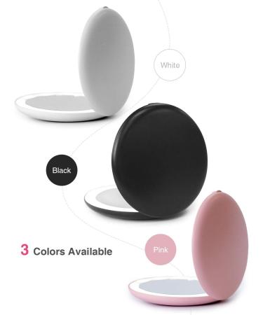 OMIRO LED Lighted Compact Mirror 8.9 cm Mini 1x/10x Magnification Ideal for Daylight Travel Makeup Mirror for Purses (Pink) - Buy Online on GoSupps.com