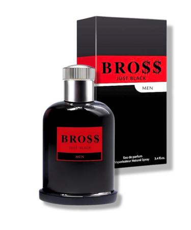 BRO$$ JUST BLACK MEN EAU DE PARFUM 3.4 FL. Oz. Aromatic fragrance for men.
