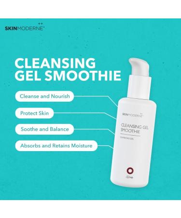 SKIN MODERNE++ Cleansing Gel - Vegan Face Cleanser for Sensitive & Dry Skin | Nourishing Organic Superfood Extracts | 150ml - Buy Online on GoSupps.com