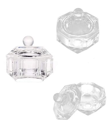 Asudaro Dappen Dish Set | 2PC Clear Glass Dappen Dishes with Lid for Acrylic Powder & Nail Art | Transparent Styling Tool - Buy Online on GoSupps.com