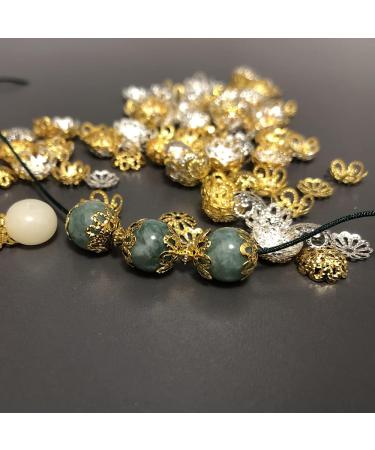 FAZHBARY 720 PCS Filigree Bead Caps | Gold & Silver Flower Caps for DIY Crafts - Buy Online on GoSupps.com