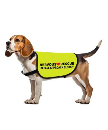 Rescue Dog Jacket Vest Nervous Rescue Please Approach Slowly Dog Vest Dog Walking Slogan Warning Vest (Approach Slowly-Medium) - Buy Online on GoSupps.com