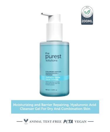 Purest Solutions Hydrating Gentle Facial Cleanser - 0.5% Hyaluronic Acid Exfoliating Salicylic Acid Vegan & Cruelty-Free for All Skin Types - 6.76 fl. oz - Buy Online on GoSupps.com