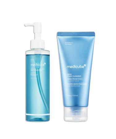 medicube Duo Double Nettoyage Pores - Routine Peau Nette: Huile D maquillante Z ro Points Noirs 205ml & Nettoyant Moussant Z ro 120g | Tous types de peaux