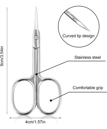 5 Pcs Stainless Steel Eyebrow Scissors Cuticle Curved Scissors Manicure Scissors Facial Hair Grooming Scissors for Eyebrow Beard Nose Hair Eyelashes - Buy Online on GoSupps.com