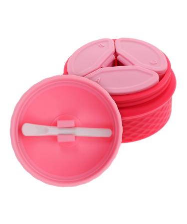 minkissy 1 Set Cream Box Body Butter Jar Airless Pump Jar Refillable Powder Pot Cream Holder for Women Cream Jar with Sealed Lid Makeup Sample Vial Cosmetic Silica Gel Travel Storage Box 6.5X6.5X4.5CM Pink