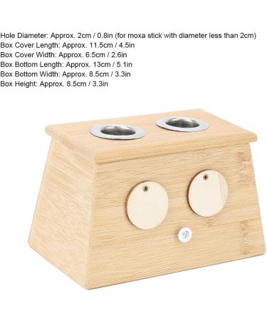Moxibustion Box - 2 Holes Bamboo Moxa Tool for Pain Relief & Healthcare | Moxa Stick Holder - Buy Online on GoSupps.com