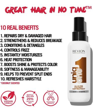 Revlon Professional Coconut Leave-In Conditioner 150ml - Vegan Hair Treatment for Shine and Frizz Control - All Hair Types - Buy Online on GoSupps.com