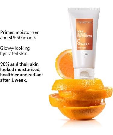 Avon Anew Daily Defence Vitamin C 50ml SPF 50 Revitalises The Look Of Dull Skin With 24-hour Moisture Non-Greasy and Oil-Free Cruelty Free - Buy Online on GoSupps.com