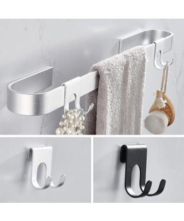 Bidoga 2pcs Black Shower Door Hooks - Towel Holder Key Organizer & Shaver Rack - No Drilling Required - Buy Online on GoSupps.com