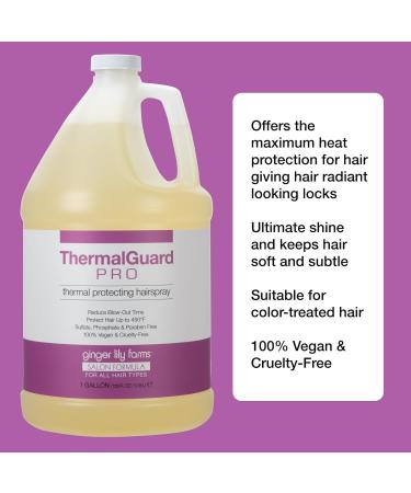 Ginger Lily Farms Salon Formula ThermalGuard Pro Thermal Protecting Hairspray for All Hair Types 100% Vegan & Cruelty-Free 1 Gallon (128 fl oz) Refill - Buy Online on GoSupps.com