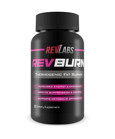 Rev Labs | Rev Burn | Thermogenic Fat Burner | The #1 Ground Breaking Fat Burning Amplifier Diet Pill for Men and Women, Carb Blocker & Appetite Suppressant, Weight Loss Pills, 60 Cap