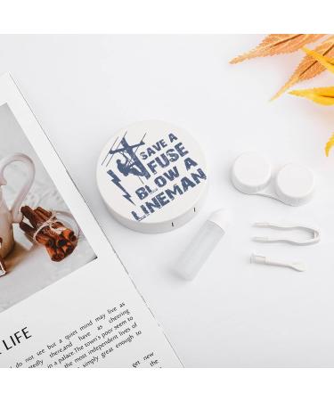 Lineman Save A Fuse - Blow A Lineman Round Case For Contact Lens Kit Storage Box with Mirror Printed - Buy Online on GoSupps.com