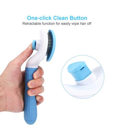 Depets Self Cleaning Slicker Brush - Pet Grooming Shedding Tool for Dogs, Cats, Bunnies - Removes Loose Undercoat - Massaging Tool for Long or Short Hair Pets - Buy Online on GoSupps.com