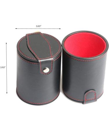 Leatherette Dice Cups with Lid - 2 Pack | Felt Lined Shaker for Yahtzee, Farkle, Craps | Includes 10 Dot Dices - Perfect for Bar Party Games - Buy Online on GoSupps.com