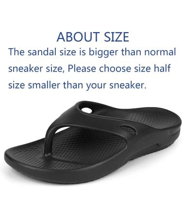 FonsBleaudy Plantar Fasciitis Sandals with Arch Support - Black, Women 9.5 / Men 8.5 - Buy Online on GoSupps.com