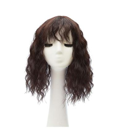 Fluffy Messy Tip Wig for Women - Curly Wavy Synthetic Wig with Corrugated Ponytail - 35cm Black - Buy Online on GoSupps.com