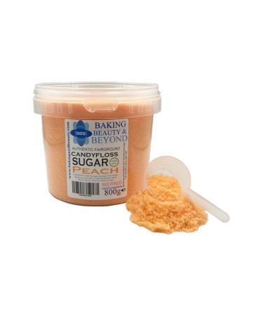 Baking Beauty and Beyond Premium Floss Sugar for Cotton Candy - Cotton Candy Flossing Sugar with Natural Ingredients Perfect for Every Occasion Bulk Floss Sugar 800g - Peach Flavour Peach Candy