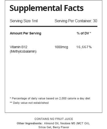 Nano Methyl B-12 1000mcg Liquid Drops for Instant Absorption - Berry Flavor - Buy Online on GoSupps.com