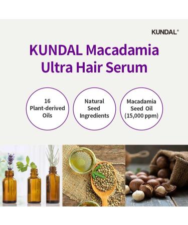 Kundal Macadamia Ultra Hair Serum 100ml - Pure Natural Baby Powder Scent - 7 Seconds to Soft Shiny Hair - 2P Set | International Shipping Available - Buy Online on GoSupps.com