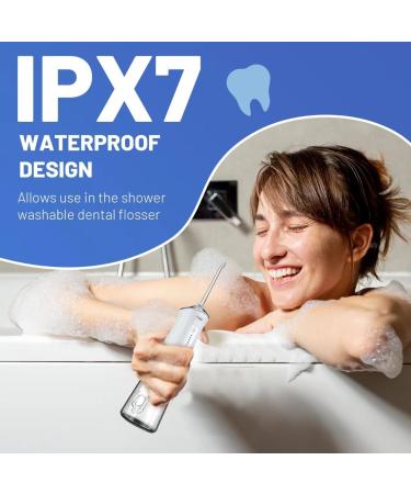 Portable Water Dental Flosser - Cordless Rechargeable Oral Irrigator for Travel | 40-140 PSI Teeth Cleaning IPX7 Waterproof (White - Buy Online on GoSupps.com